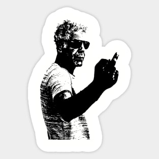 Anthony Bourdain middle finger Sticker